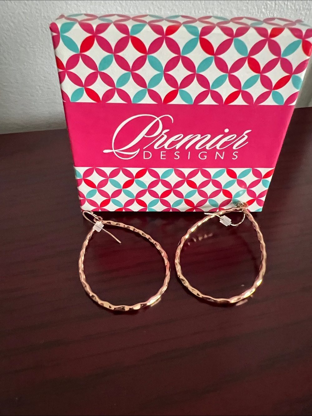 Premier Designs Rose Gold Twisted Hoop Earrings